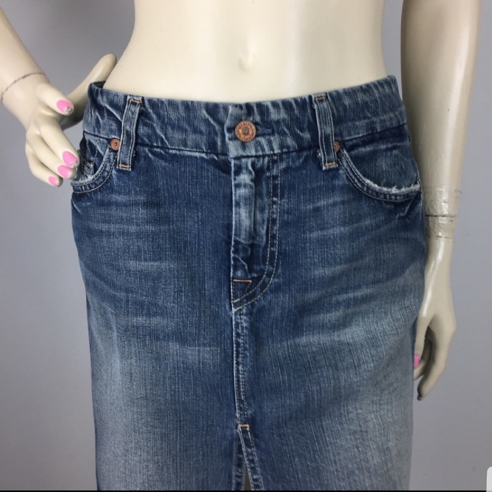 7 for all Mankind A skirt pocket denim split front